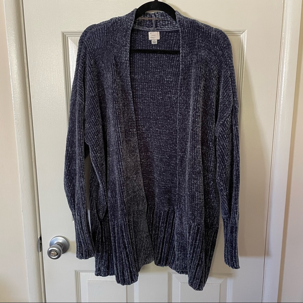 A New Day Blue Shiny Chenille Cardigan